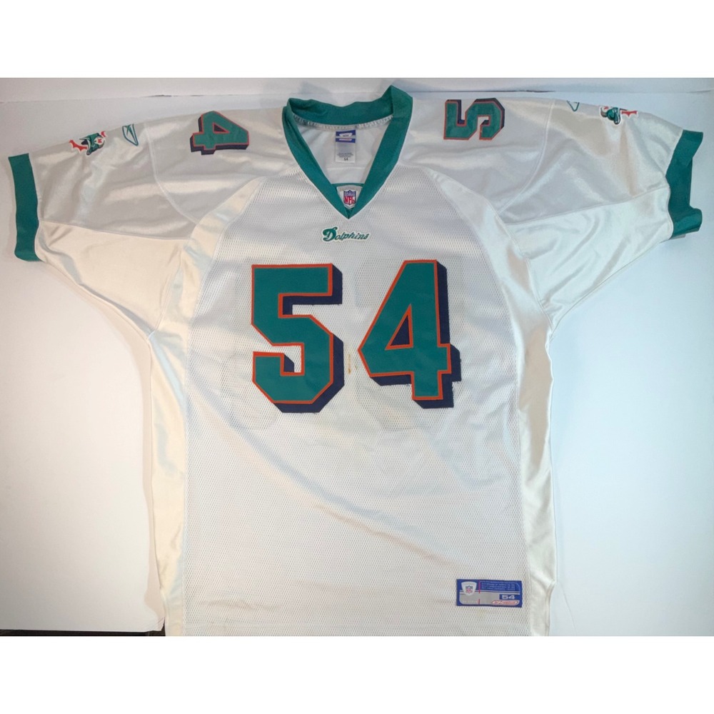 Reebok NFL Equipment Miami Dolphins Zach Thomas 54 Jersey White Mens 54